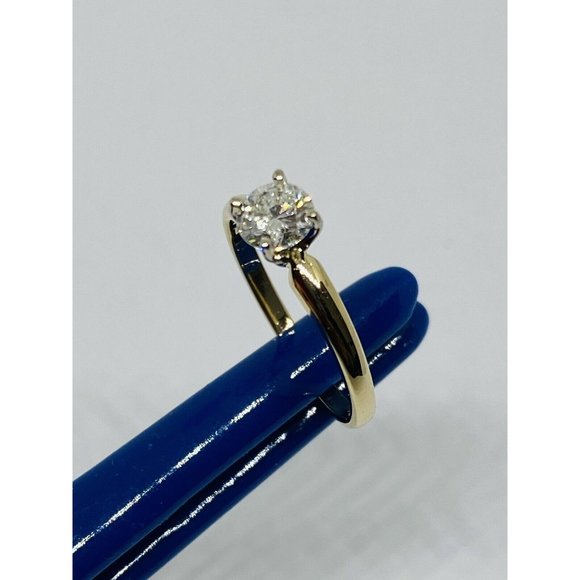 14K YG 0.54CT ROUND DIAMOND SOLITAIRE ENGAGEMENT RING i1- i color*GIA CERT*
